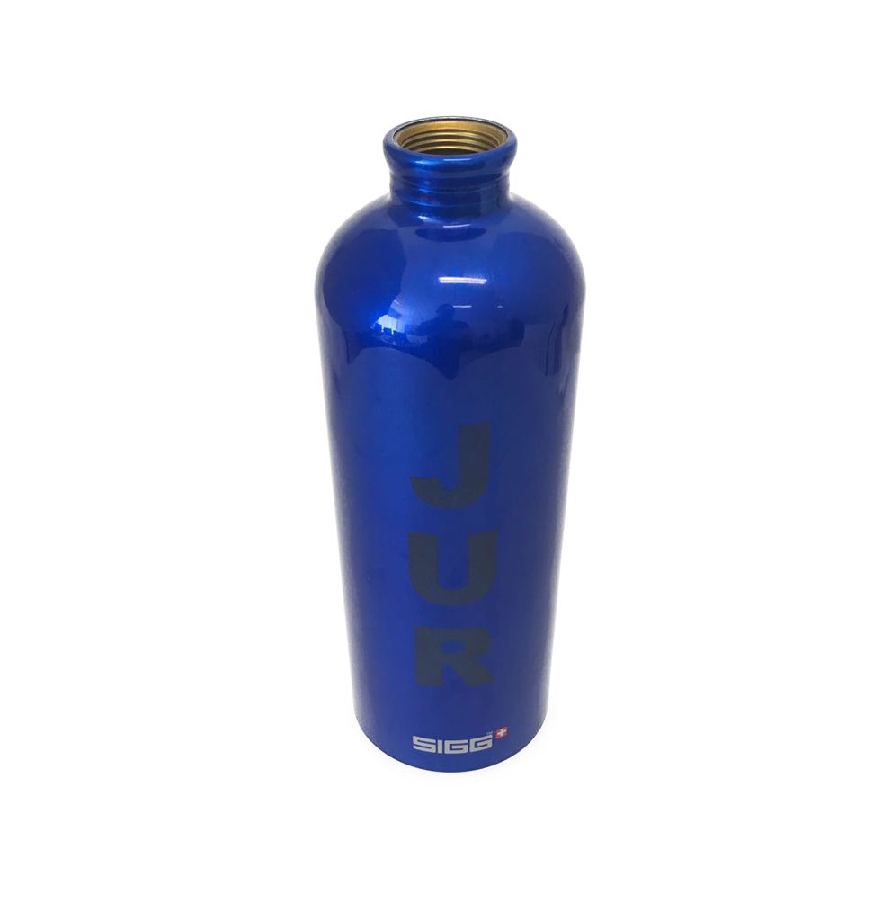 Aluminium fles met gegraveerde tekst