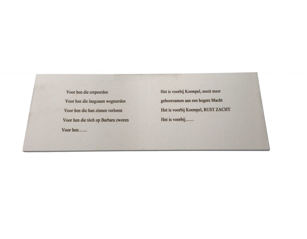 Monument plaat gravure